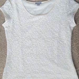 Ann Taylor Laced Short Sleeve Top